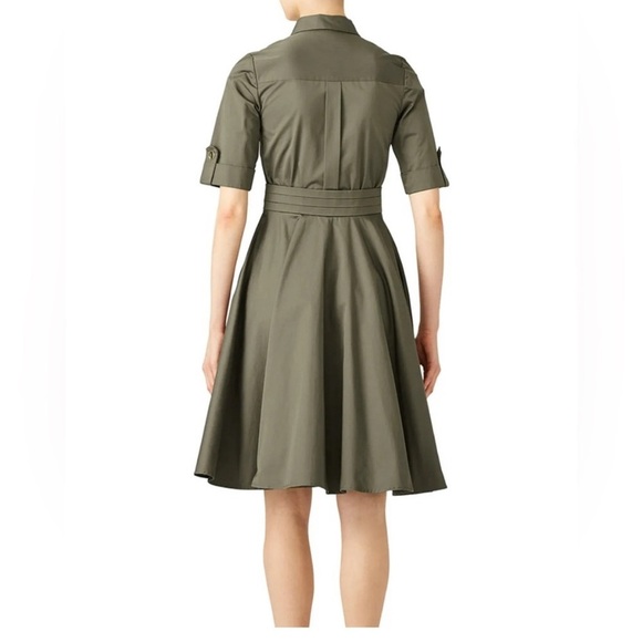 Badgley Mischka Army Green Shirtdress size 6 - Picture 3 of 11